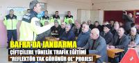 Bafra'da jandarma traktörlere reflektör taktı