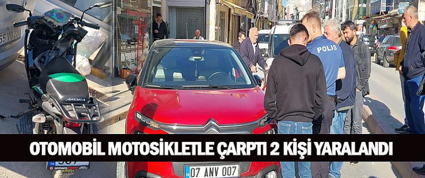 Bafra'da otomobil motosiklete çarptı 1 çocuk 2 yaralı