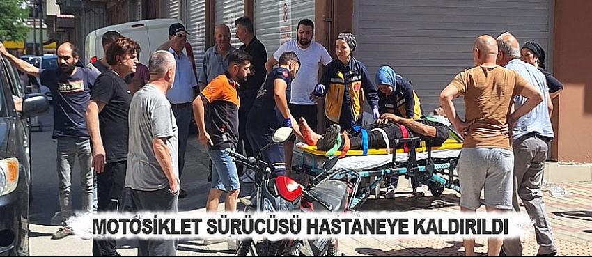 Bafra'da talihsiz kaza, motosiklet sürücüsü yaralandı