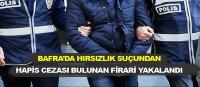 Bafra'da hırsızlık suçundan aranan firari yakalandı