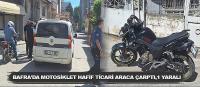 Bafra'da motosiklet hafif ticari araca çarptı,1 yaralı