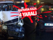 Bafra'da iki araç çarpıştı 4 kişi hastaneye kaldırıld