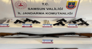 Bafra jandarması düğün öncesi silah operasyonu yaptı