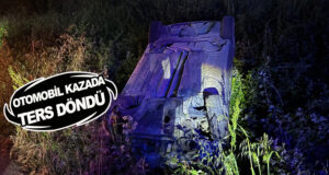 Bafra’da otomobil yoldan çıkarak tarlaya devrildi