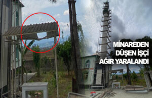 Bafra’da Camii minaresinden düşen işçi yaralandı