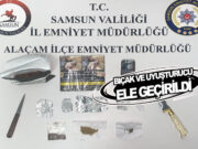 Alaçam’da Bıçak ve Uyuşturucu ele geçirildi