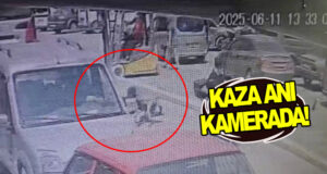 Bafra’da Dehşet Anları, Bisikletliye Forklift Çarptı