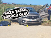 Bafra’da su kanalına devrilen otomobil sürücüsü öldü