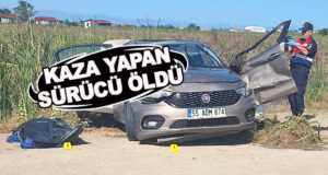 Bafra’da su kanalına devrilen otomobil sürücüsü öldü