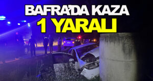 Bafra’da su deposuna çarpan sürücü yaralandı