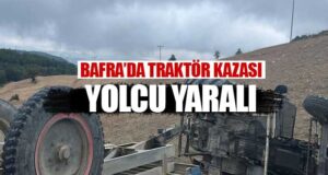 Bafra’da traktör devrildi, yolcu hastaneye kaldırıldı