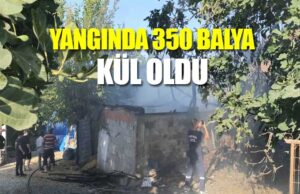 Alaçam’da 350 adet saman balya yandı