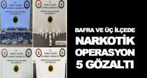 Bafra ve Üç İlçede Narkotik Operasyon