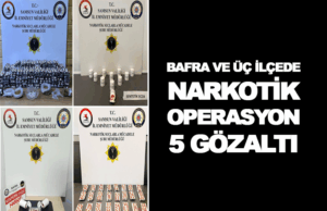 Bafra ve Üç İlçede Narkotik Operasyon