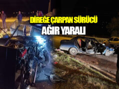 Alaçam’da aydınlatma direğine çarpan sürücü ağır yaralandı