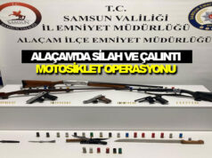 Alaçam’da Silah ve Çalıntı Motosiklet Operasyonu