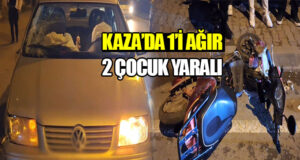 Bafra’da trafik kazasında 1’i ağır 2 çocuk yaralandı