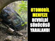 Bafra’da Otomobil Menfeze Devrildi