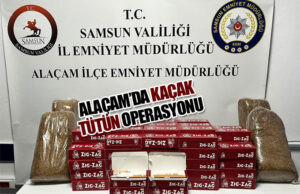 Alaçam’da 20 kilogram kaçak tütün ve makaron ele geçirildi