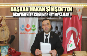 Başkan Hakan Şimşek, Öğretmen Şartları İyileşmeli