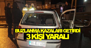 Bafra’da buzlanma kazaları getirdi, 3 yaralı