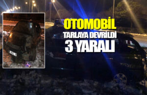 Bafra’da otomobil tarlaya uçtu 3 yaralı