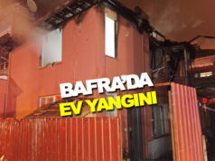 Bafra’da korkutan yangında ev kullanılmaz hale geldi