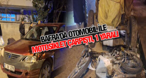 Bafra’da otomobil ile motosiklet çarpıştı, 1 yaralı