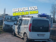 Bafra’da iki aracın çarpıştığı kazada sürücüler yaralandı