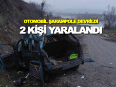 Bafra’da Otomobil Menfeze Devrildi: 2 Yaralı