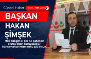 Başkan Şimşek’ten Milli Birlik Vurgusu