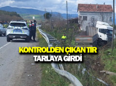 Alaçam’da Tır Tarlaya Girdi