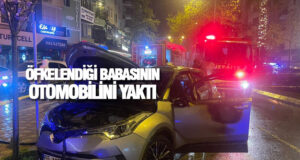 Bafra’da öfkelendiği babasının otomobilini yaktı