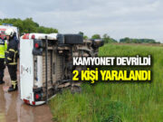 Bafra’da Kamyonet Devrildi: 2 Yaralı