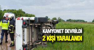 Bafra’da Kamyonet Devrildi: 2 Yaralı