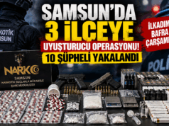 SAMSUN’DA 3 İLÇEYE UYUŞTURUCU OPERASYONU